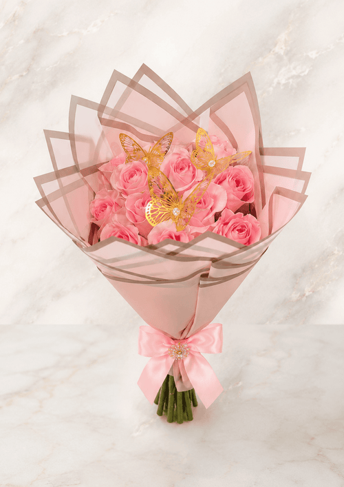 12 Pink Luciano Roses ~ 12 Rosas Luciano