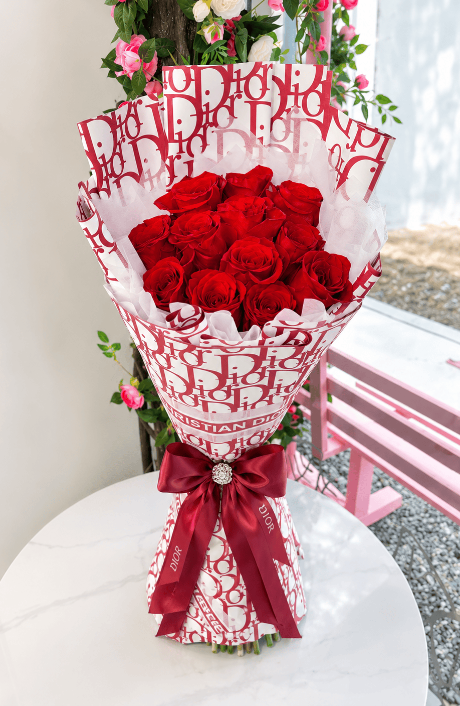 12 Dior Red Roses & Red Wrap