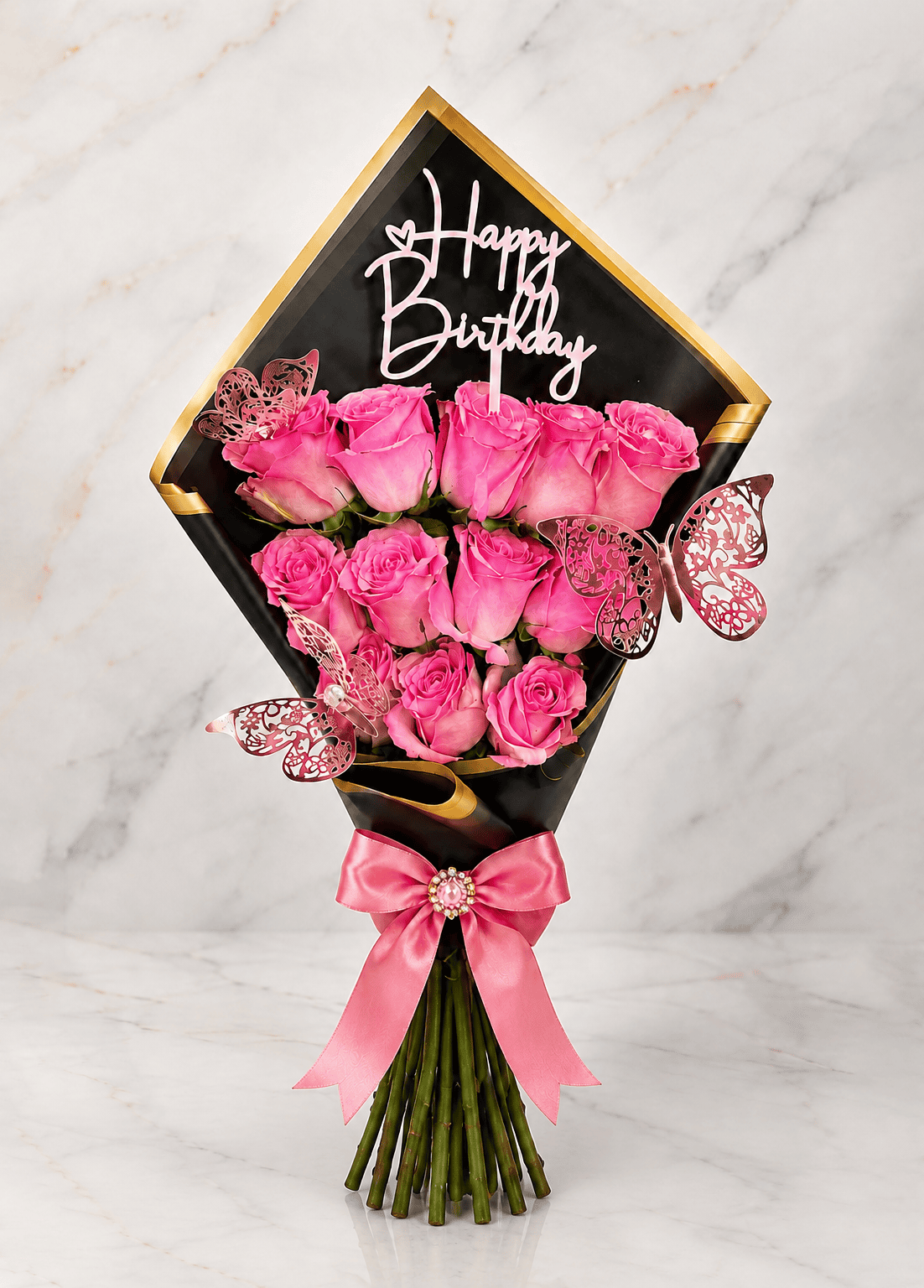 12 RED Flat Roses