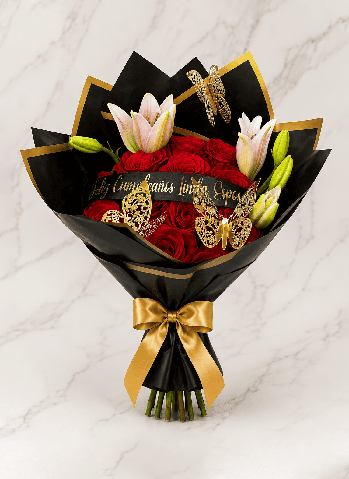 12 Roses + 3 Lilies