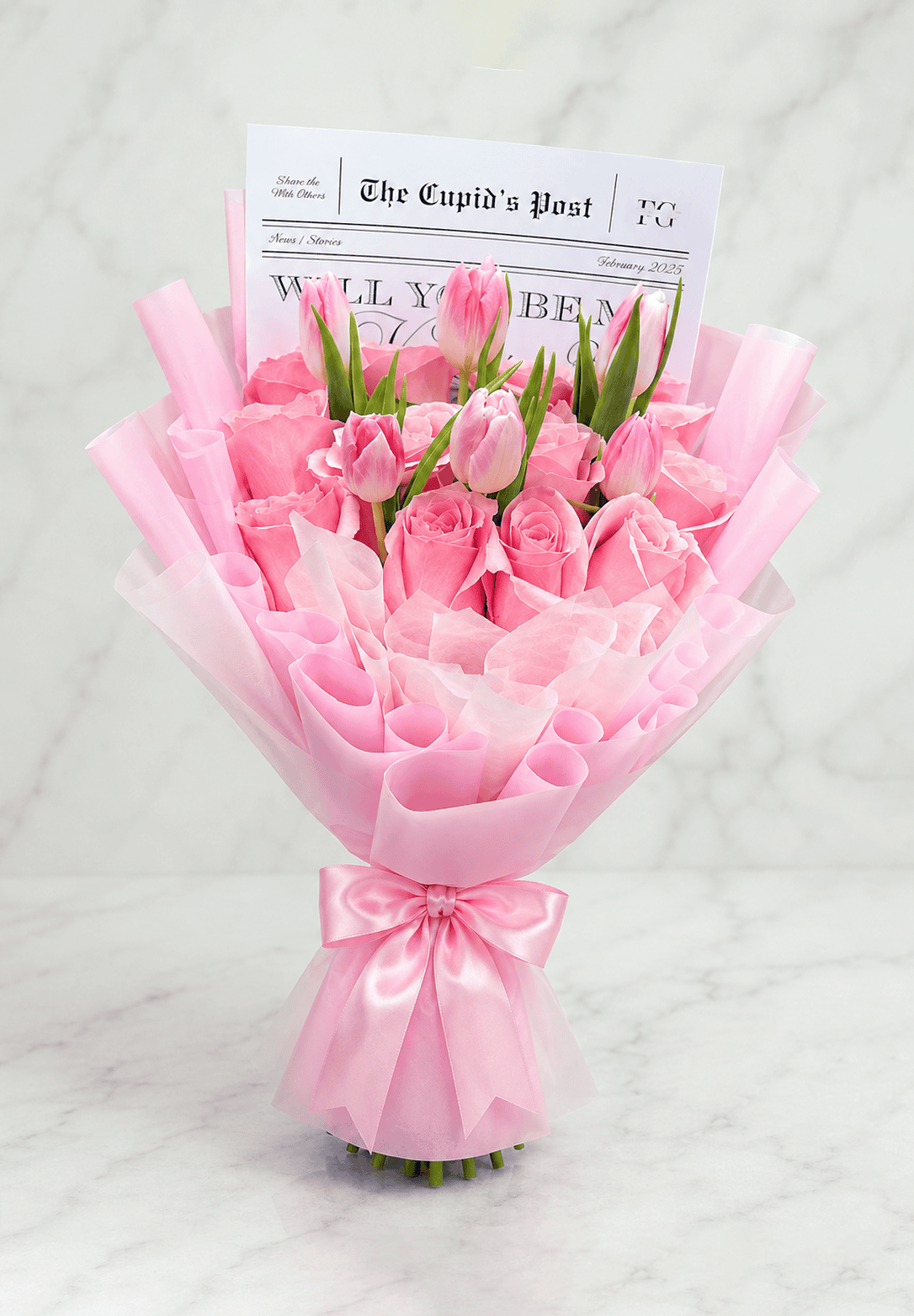 12 Roses Flat + 10 Tulips