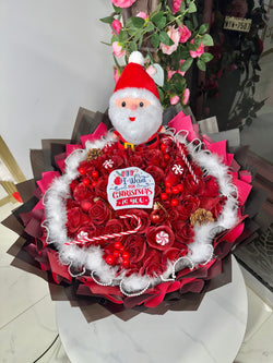 50 Roses Santa Christmas Bouquet