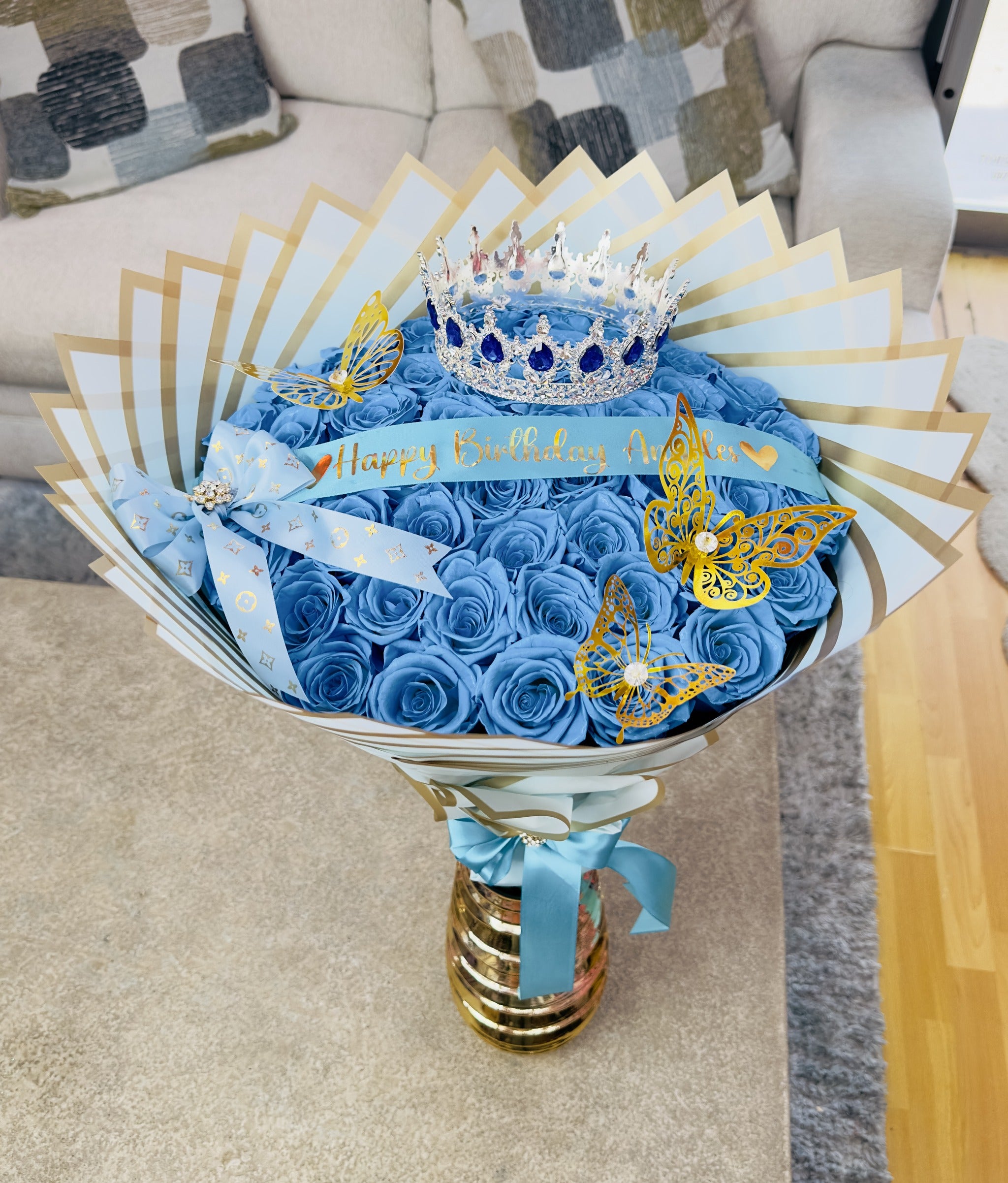 50 Blue Eternal Roses – Lovely Flowers