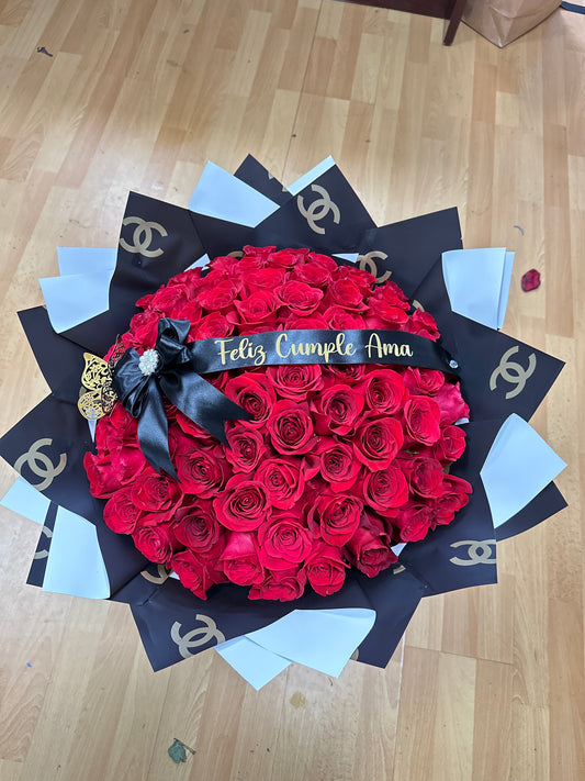 75 Roses with Channel Paper