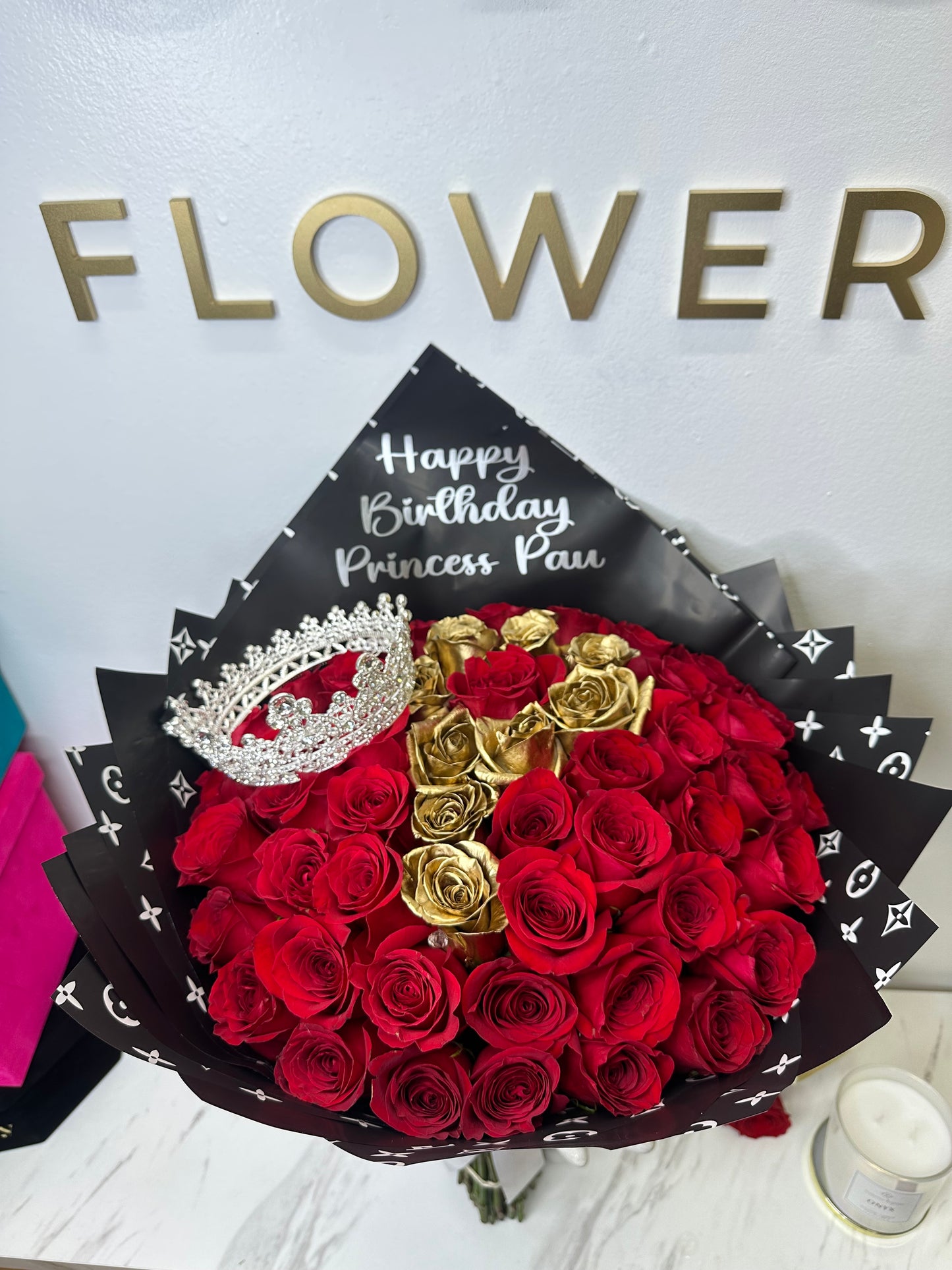 50 Roses with Rose Letter Or Number