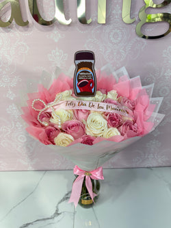 25 Pink And White Roses ~ Mom Topper