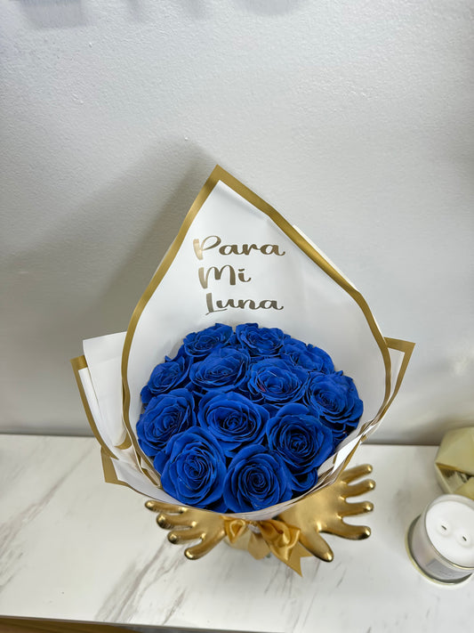 12 Blue Roses