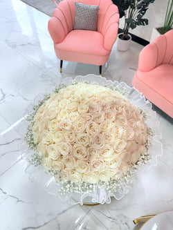 Lovely White 50 Rose Bouquet