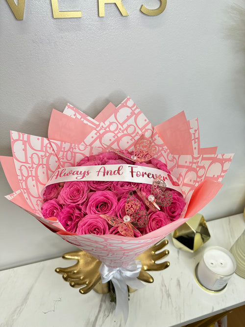 25 Pink Roses Dior Wrapping – Lovely Flowers - Main Image