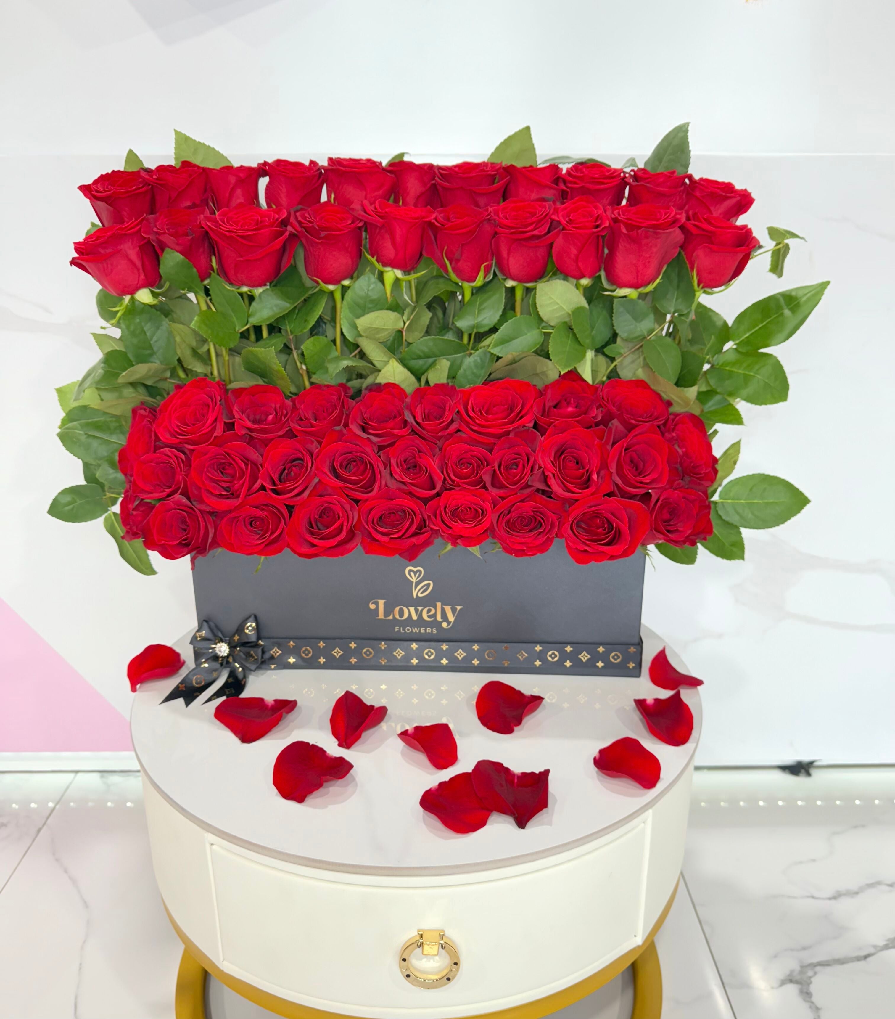 Stunning Red Rose Flat box