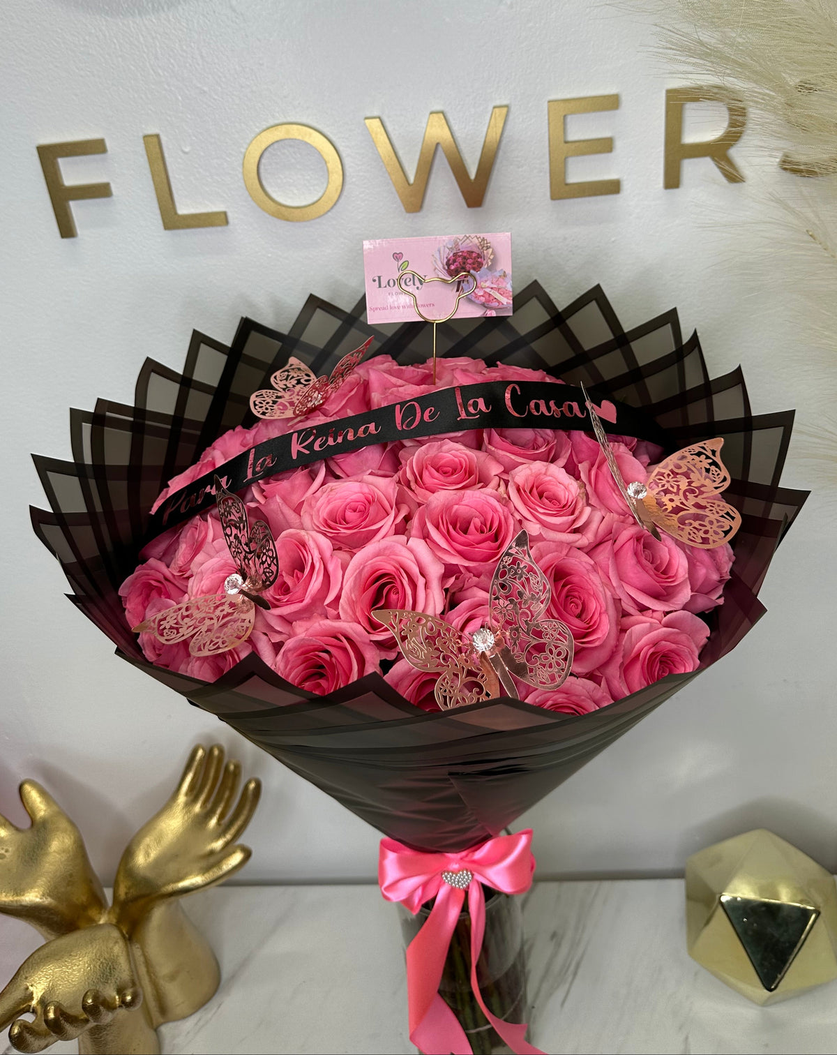 Ramo Buchon 50 Rosas ~ 50 Pink Opala Roses – Lovely Flowers