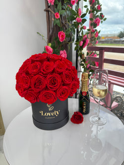 Round Red Everlasting Roses