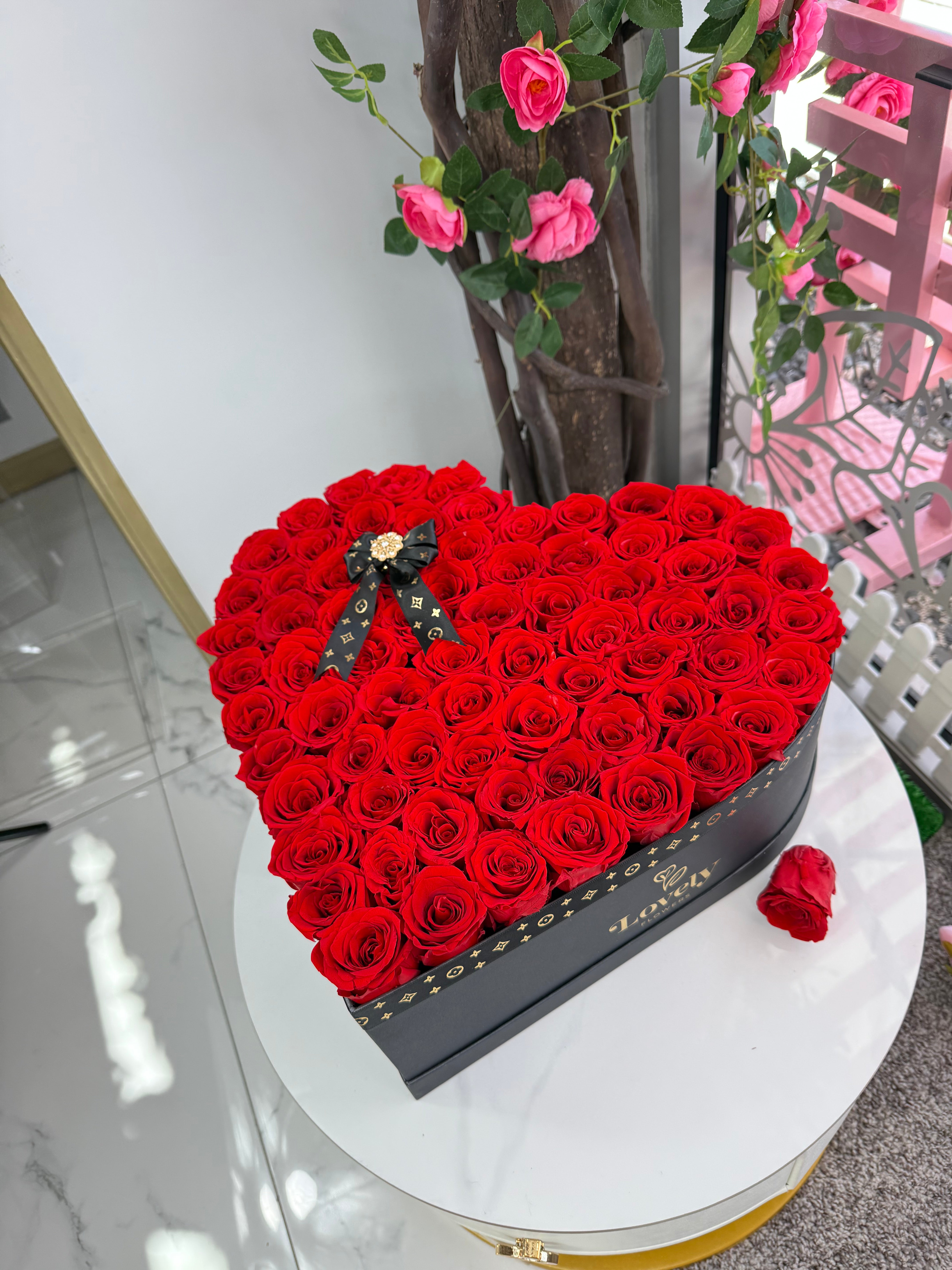 Everlasting Red Rose Heart Box – Lovely Flowers