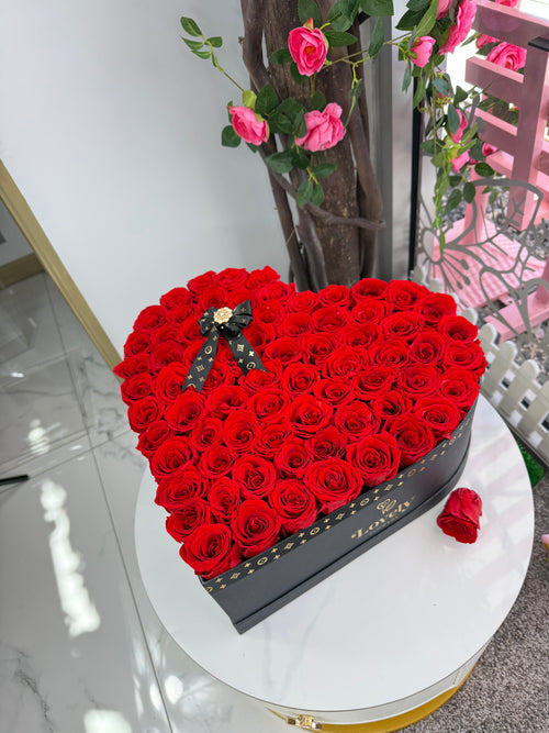 Everlasting Red Rose Heart Box