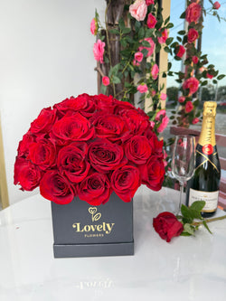 Square Dome Red Rose Box