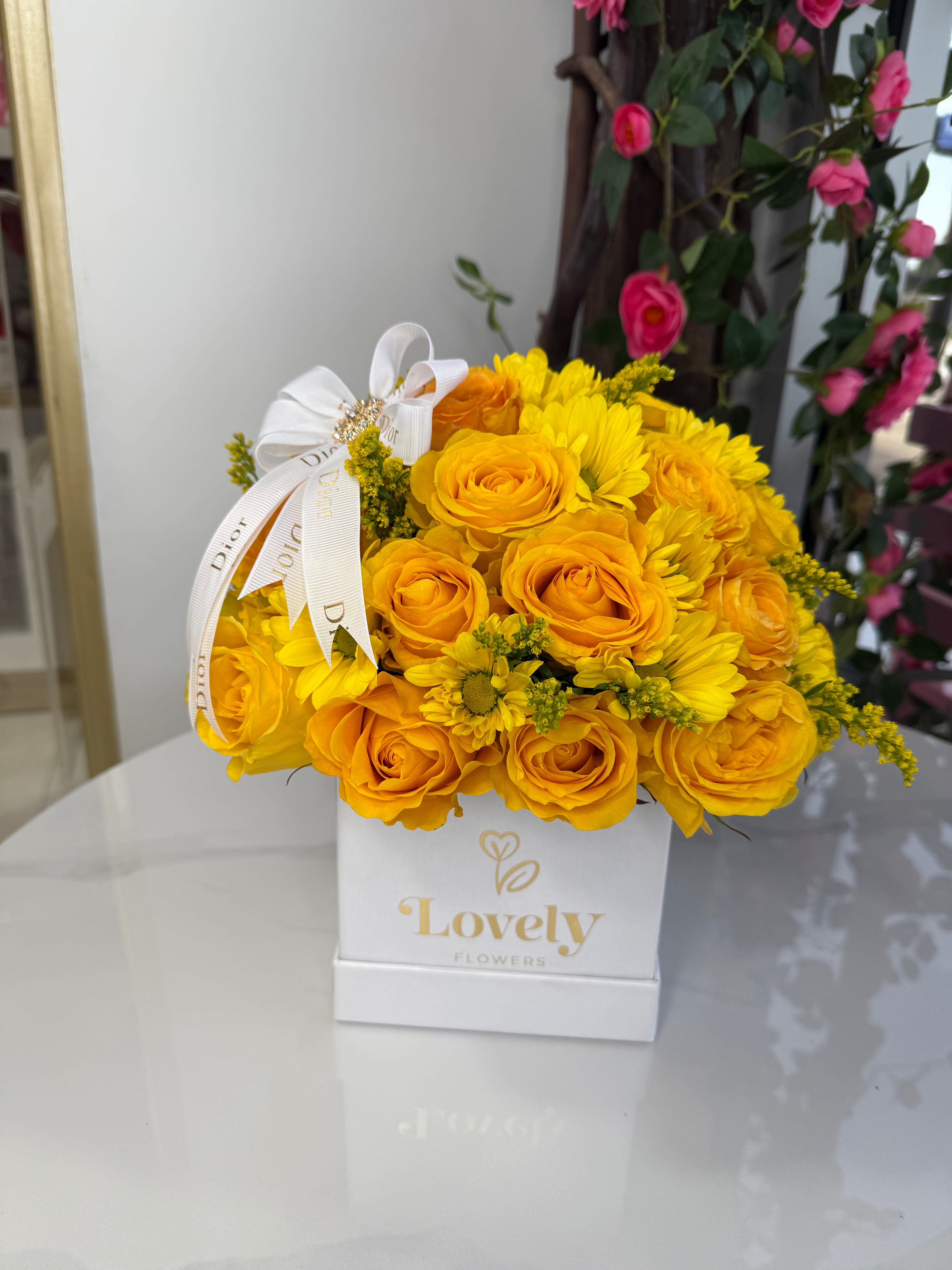 Yellow Flower Box – Lovely Flowers