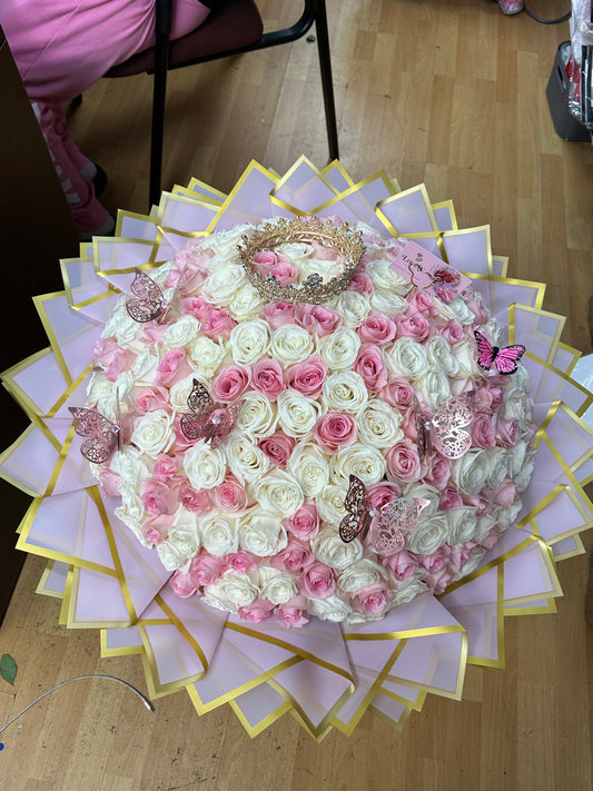 200 Roses white and Pink