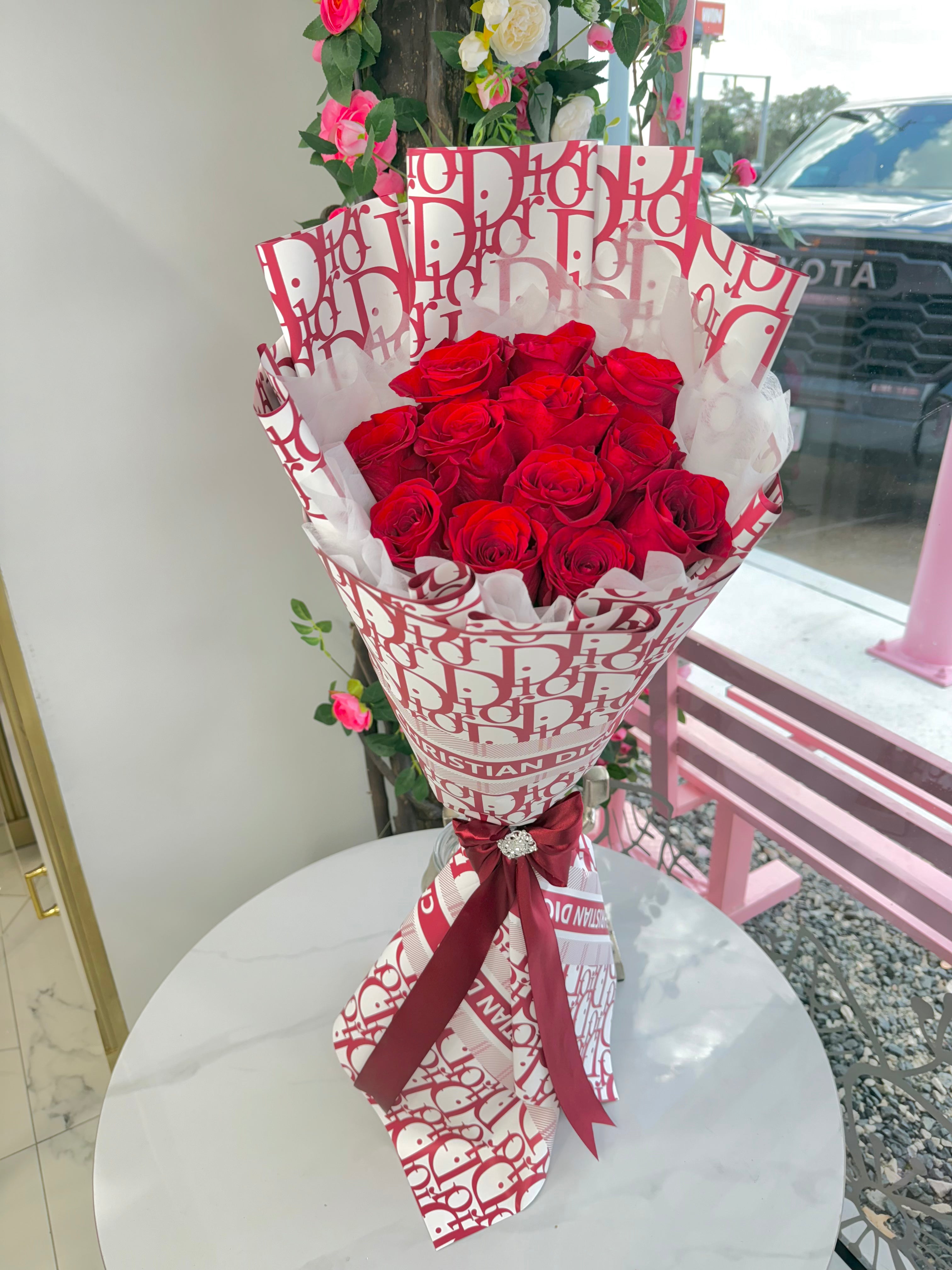 12 Dior Red Roses & Red Wrap