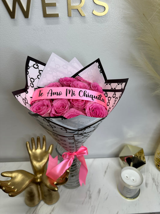 12 Roses + Personalized Banner