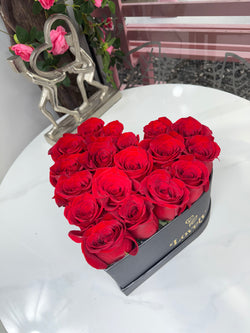 Small Heart Box Red Roses