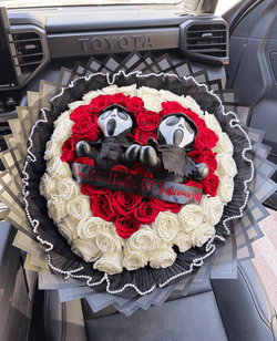 50 Roses + Heart Shape + Screma plushies