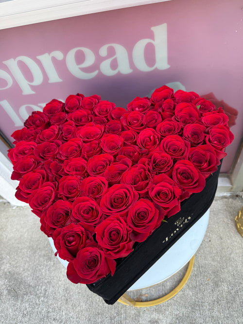 75 Red Rose heart Box