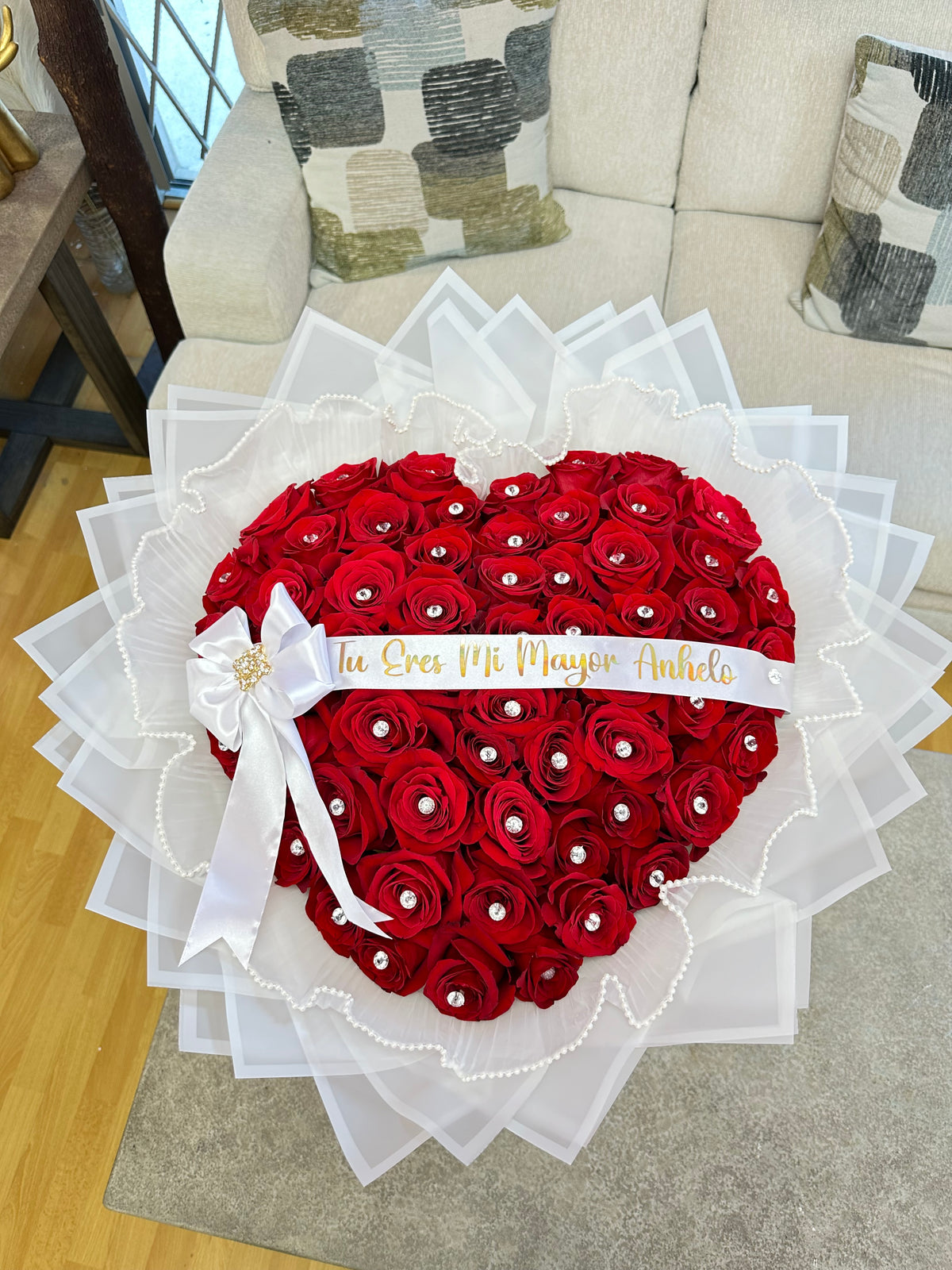 Heart Shape 75 Roses – Lovely Flowers