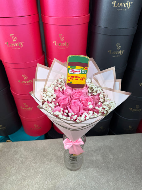 12 Pink Roses Como tu sazón no hay Dos