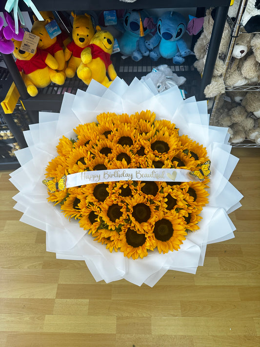 30 Sunflowers with white paper