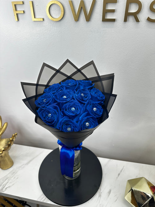 12 Blue Roses