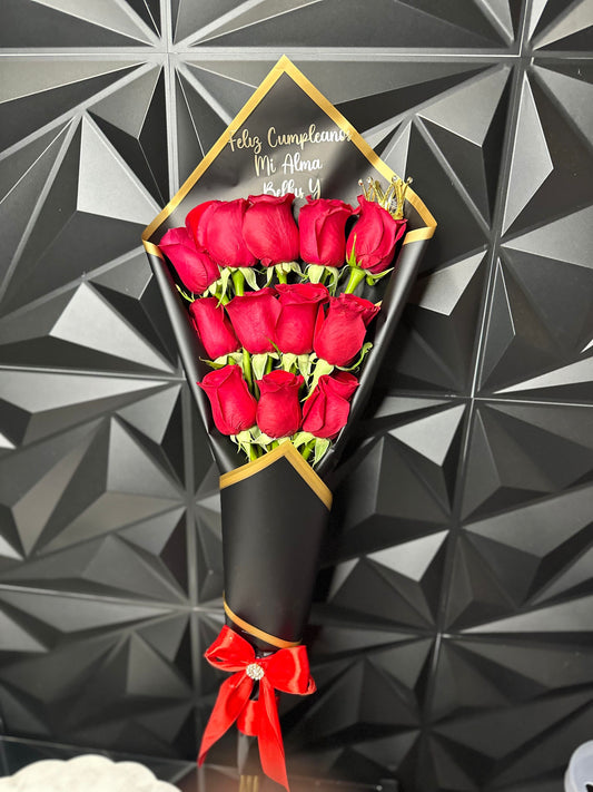 12 Red Flat Roses ~ 12 Rosas Escalera