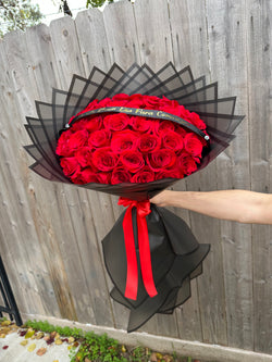 75 Red Roses with tail