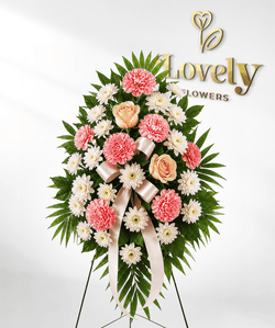 Pink Carnations & Pastel Roses Standing Spray