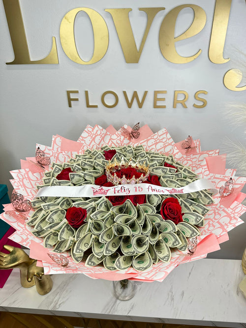 money flowers bouquet