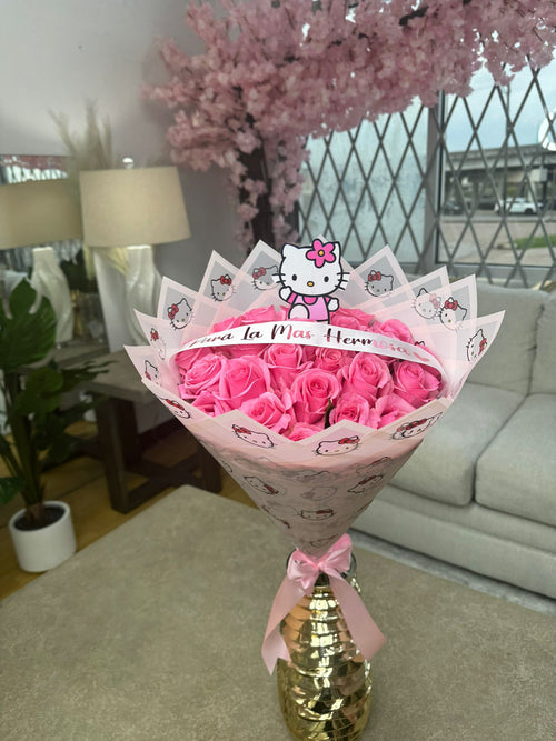 25 Pink Hello Kitty Team Roses