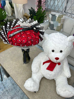 50 Red Roses + Big Plush