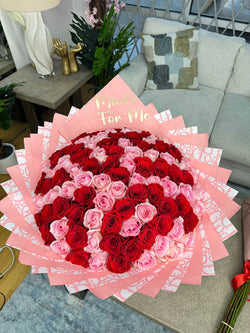 100 Red & Pink Roses