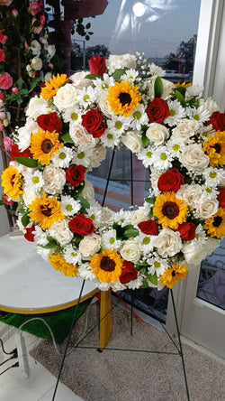 Sunflowers Funeral Wreath