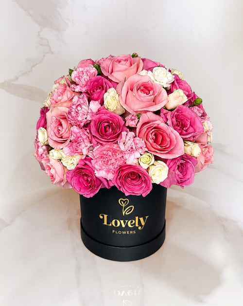Blushing Elegance Rose & Carnation Box