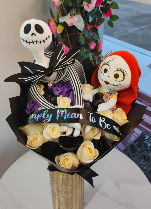 25 Roses Jack & Sally Skellington Bouquets