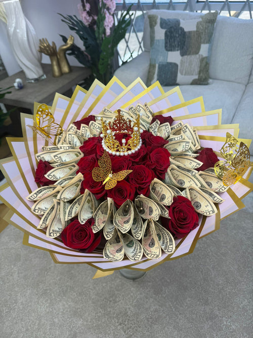 money and roses bouquet