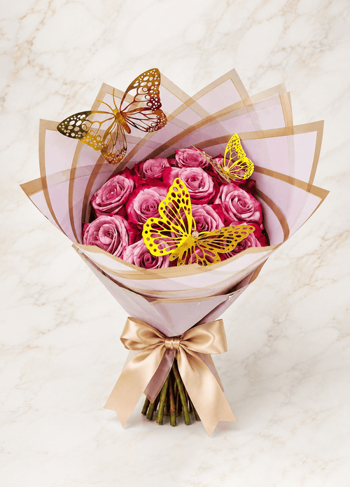 12  Purple Roses
