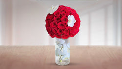Bouquet on Glass Vase