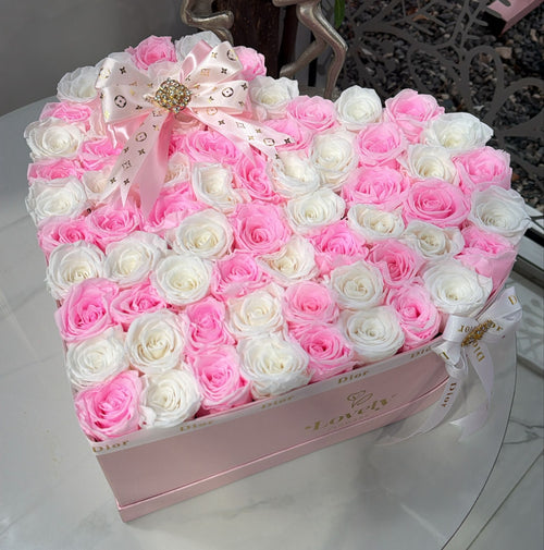 70 Everlasting Heart Rose Box ~ Caja Corazon Rosas Eternas