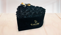 Caja de terciopelo con forma de corazón