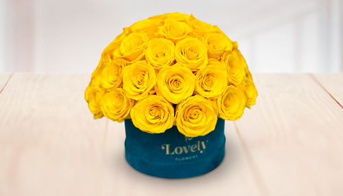 50 rosas en caja redonda