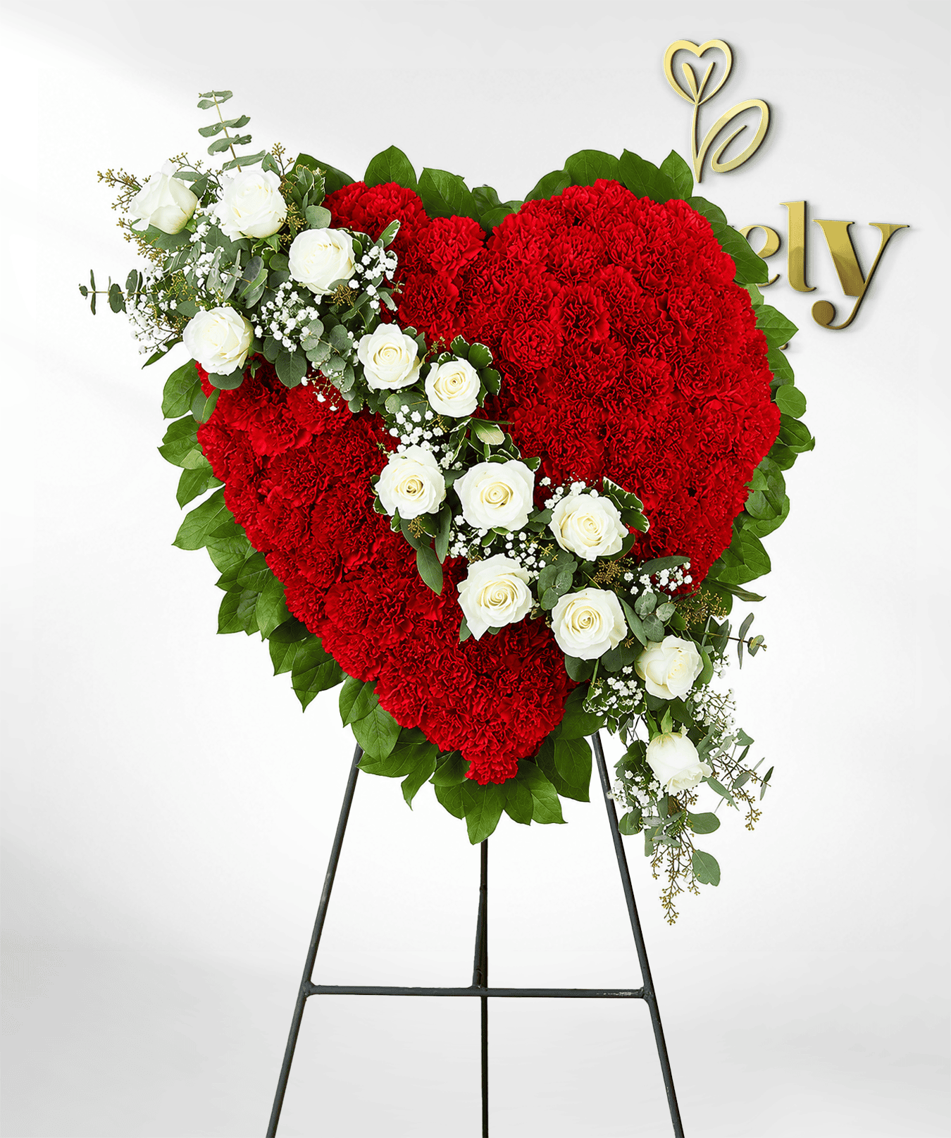 Crimson Heart Sympathy Wreath