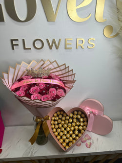 50 Mix Rox Bouquet with chocolate box
