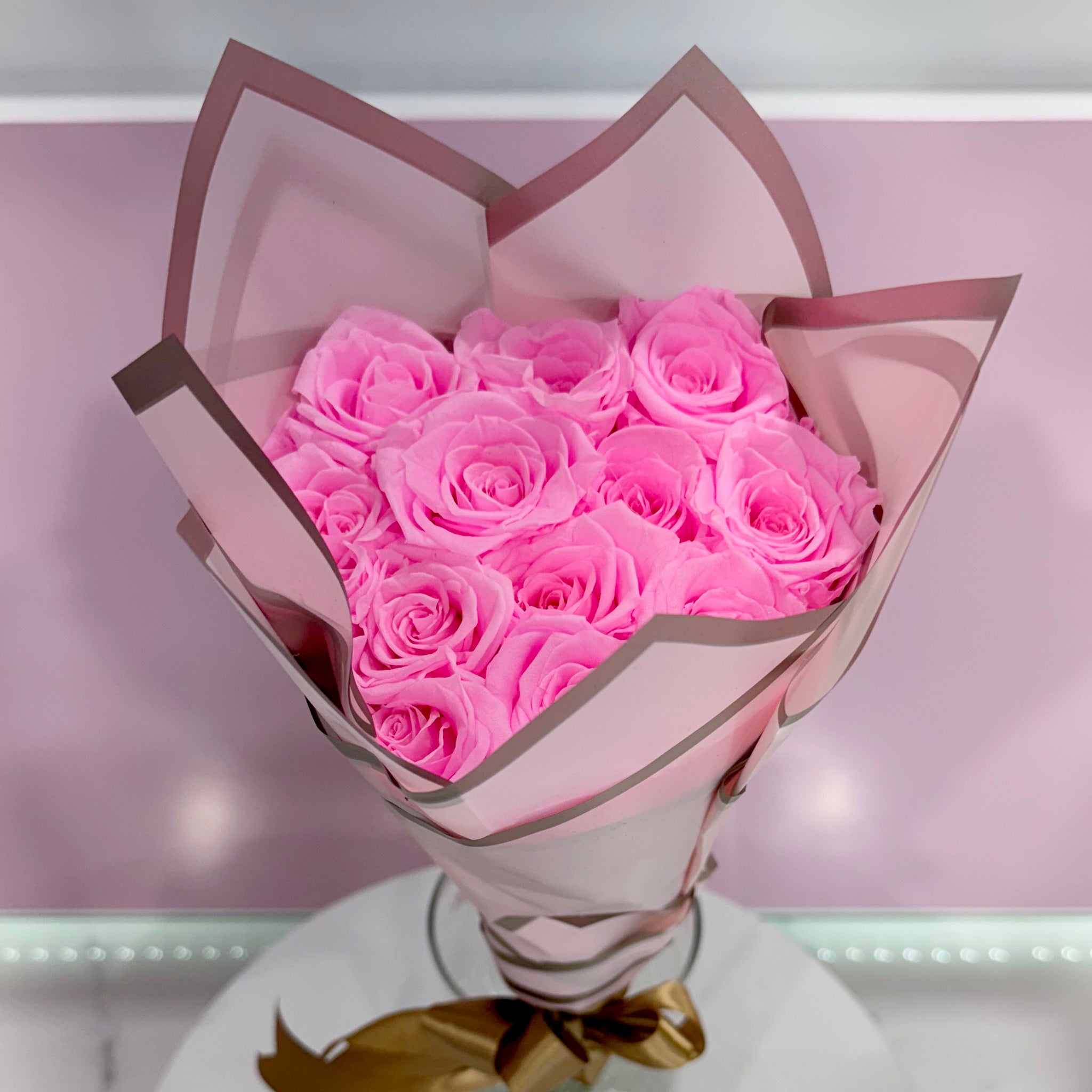 12 Pink Everlasting Roses
