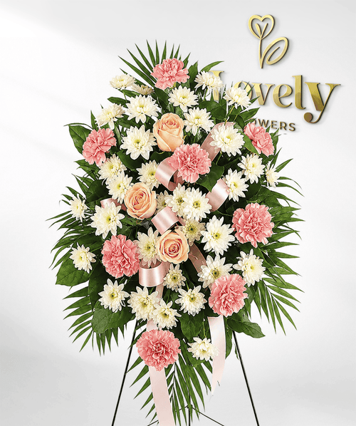 Pink Carnations & Pastel Roses Standing Spray